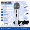 Microphone Filaire Dynamique Professionnel avec Câble XLR vers Jack 6.35 mm – Son Clair pour Karaoké, Conférences et Animation