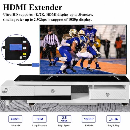gvc.product.image_.1782918223668.dc7ab4ec-086c-4c17-a721-9170833082b0.jpeg Extendeur HDMI RJ45 30 m – Kit Émetteur & Récepteur Full HD 1080p