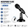 Microphone Filaire YW-30 avec Support de Bureau et Interrupteur ON/OFF – Jack 3.5 mm