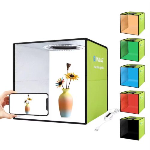 Boîte à Lumière LED 30 × 30 cm – Studio Photo Pliable avec Éclairage LED Intégré pour Photos de Produits
