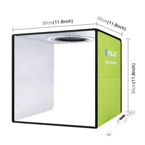 Boîte à Lumière LED 30 × 30 cm – Studio Photo Pliable avec Éclairage LED Intégré pour Photos de Produits