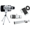 Objectif Téléphoto 12X Universel pour Smartphone avec Trépied, Support Réglable et Étui de Transport