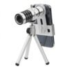 Objectif Téléphoto 12X Universel pour Smartphone avec Trépied, Support Réglable et Étui de Transport