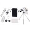 Objectif Téléphoto 12X Universel pour Smartphone avec Trépied, Support Réglable et Étui de Transport