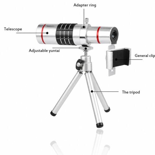gvc.product.image_.1783180400590.cbc619fc-4941-4bb8-bda3-96578ec61909.jpeg Objectif Téléphoto 18X Universel pour Smartphone avec Mise au Point Manuelle et Trépied