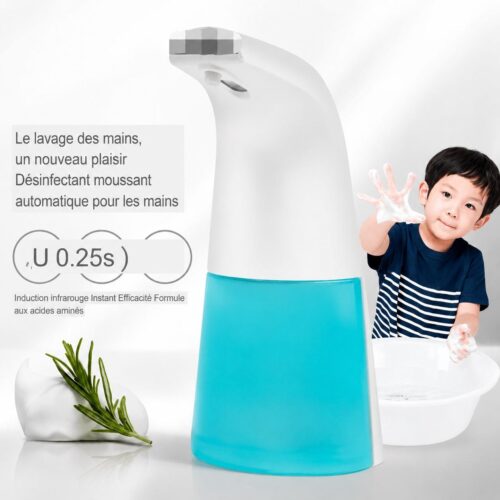 Distributeur Automatique de Savon Moussant Sans Contact 250 ml avec Capteur Infrarouge – Distributeur de Savon Mural pour Salle de Bain et Cuisine