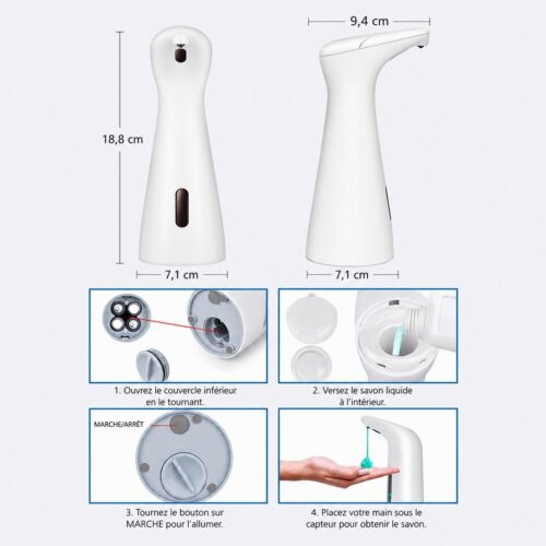 gvc.product.image_.1783252447674.7d1b15c4-be8d-4eae-a29f-07990802896a.jpeg Distributeur Automatique de Savon Sans Contact 200 ml, Capteur Infrarouge Étanche