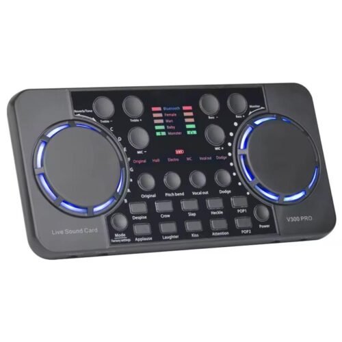 Kit Audio Professionnel 3-en-1 avec Microphone, Carte Son, Trépied, Écouteurs et Câble – Idéal pour Streaming, Podcast, Gaming et Enregistrement