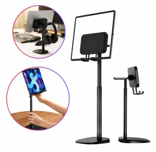 Support de Tablette Réglable en Hauteur – Support de Bureau Stable pour Tablettes 5.1 à 12 Pouces