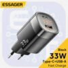 Chargeur Secteur Rapide 33W GaN avec Double Port USB-C et USB-A – Chargeur Compact pour Smartphone, Tablette et Accessoires