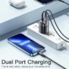 Chargeur Secteur Rapide 33W GaN avec Double Port USB-C et USB-A – Chargeur Compact pour Smartphone, Tablette et Accessoires