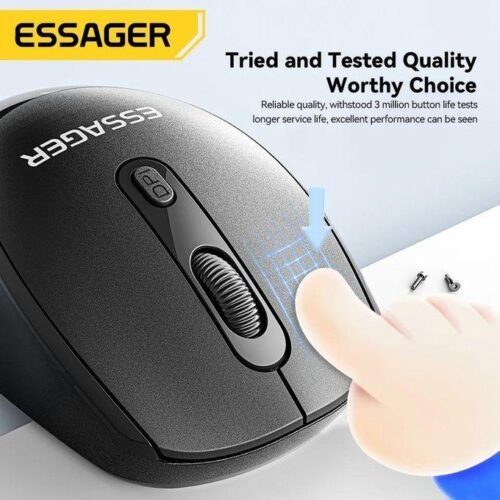 Souris Sans Fil 2.4G Compacte avec Récepteur USB – Souris Ergonomique pour PC, Laptop et Bureau