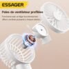 Mini ventilateur portable rechargeable USB-C 3 vitesses, usage main et bureau, blanc