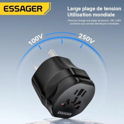 Adaptateur de Voyage Universel 100-250V – Prise Internationale US EU UK AUS Compacte et Portable