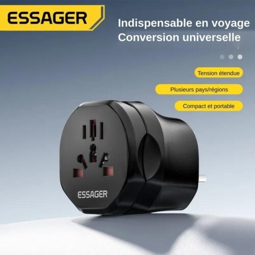 Adaptateur de Voyage Universel 100-250V – Prise Internationale US EU UK AUS Compacte et Portable
