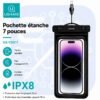 Pochette Étanche Flottante pour Téléphone 7 Pouces IPX8 avec Cordon – Protection Anti-Chute pour Plage, Piscine et Voyage