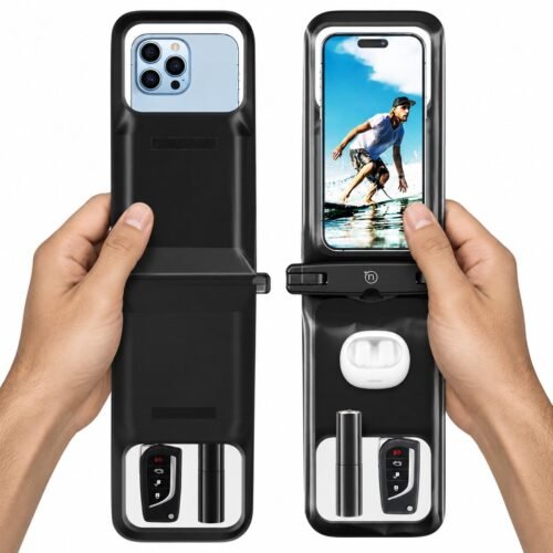 Pochette étanche double poche pour téléphone 7 pouces IP68 avec dragonne amovible – Protection waterproof pour plage et piscine