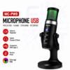 Microphone USB RGB MC-PW9 avec Réduction du Bruit, Sortie Casque 3.5 mm pour Streaming, Podcast, Gaming et Enregistrement