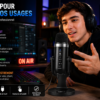 Microphone USB Professionnel MC-PW8 – Réduction du Bruit, USB Type-C, Monitoring 3.5 mm, Plug & Play