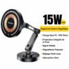 Support téléphone voiture magnétique 15W avec charge sans fil – Fixation puissante multi-axes