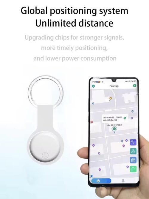 Traceur Intelligent Bluetooth – Localisation en Temps Réel Android & iOS avec Porte-clés en Silicone Inclus