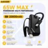 Power Bank 20000mAh 65W Charge Rapide avec Écran LED, Câbles Intégrés USB-C & Lightning