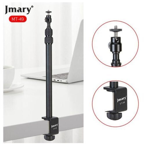 Support de Bureau Réglable pour Smartphone, Caméra & Éclairage LED – Rotation 360° – Extensible 42,5 à 98 cm – Filetage Universel 1/4