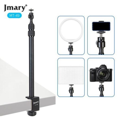 Support de Bureau Réglable pour Smartphone, Caméra & Éclairage LED – Rotation 360° – Extensible 42,5 à 98 cm – Filetage Universel 1/4