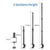 Support de Bureau Réglable pour Smartphone, Caméra & Éclairage LED – Rotation 360° – Extensible 42,5 à 98 cm – Filetage Universel 1/4