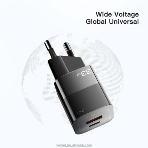 Chargeur Secteur 33W GaN USB-C + USB-A Charge Rapide PD/QC Universel