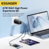 Chargeur Secteur 67W GaN USB-C x2 + USB-A Charge Rapide PD QC 3 Ports Universel