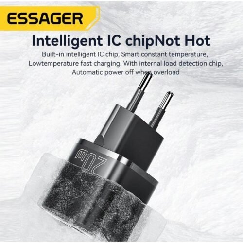 Chargeur Secteur Mini 20W GaN USB-C + USB-A Charge Rapide PD QC Universel