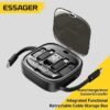 Kit Câble Rétractable Multifonction USB-C, Lightning & Micro USB avec Adaptateurs et Rangement