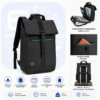 Sac à Dos Ordinateur Portable 15,6” Étanche avec Poche Antivol et Sangle Trolley – Grande Capacité