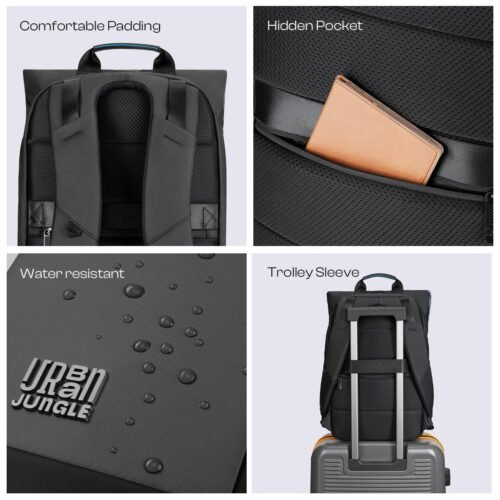 Sac à Dos Ordinateur Portable 15,6” Étanche avec Poche Antivol et Sangle Trolley – Grande Capacité