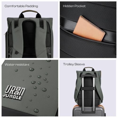 Sac à Dos Ordinateur Portable 15,6” Étanche avec Poche Antivol et Sangle Trolley – Grande Capacité