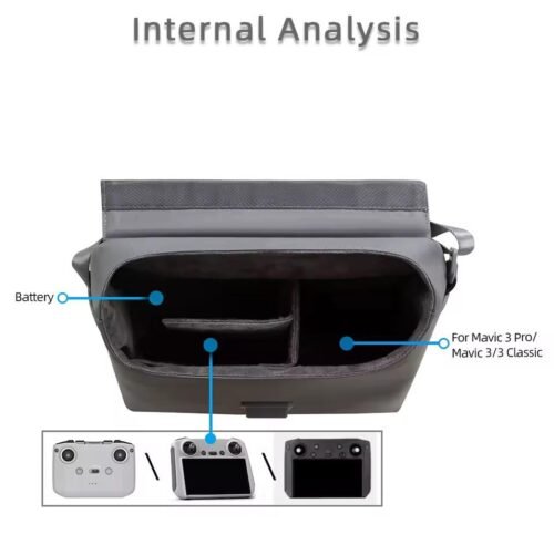 Sac de Transport pour Drone Compatible Mavic 3 Pro / Mavic 3 / Mavic 3 Classic – Étui de Protection Résistant à l’Eau avec Compartiments
