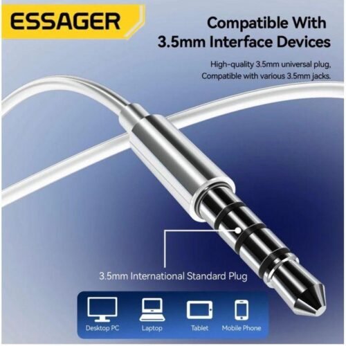 Écouteurs Filaires 3.5 mm Hi-Fi Stéréo avec Microphone HD et Commande Multifonction – Compatibles PC, Smartphone, Tablette & Laptop