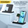 Station de Charge Sans Fil 4-en-1 15W – Chargeur Rapide pour Smartphone, Montre Connectée, Écouteurs et Stylet