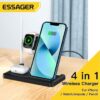 Station de Charge Sans Fil 4-en-1 15W – Chargeur Rapide pour Smartphone, Montre Connectée, Écouteurs et Stylet