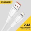 Câble USB vers Lightning 2.4A Charge Rapide – Câble Tressé Haute Résistance pour iPhone et iPad