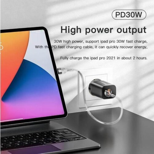 Chargeur Secteur 30W USB-C Power Delivery + USB-A Charge Rapide – Double Port pour Smartphone, Tablette et Appareils USB