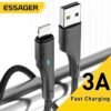 Câble USB vers Lightning 3A Charge Rapide – Câble Tressé Renforcé avec Transfert de Données 480 Mbps