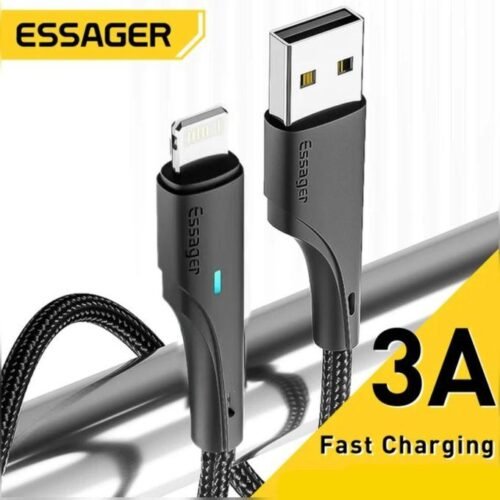 Câble USB vers Lightning 3A Charge Rapide – Câble Tressé Renforcé avec Transfert de Données 480 Mbps