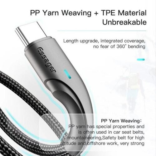 Câble USB vers USB-C 3A Charge Rapide – Câble Tressé Renforcé avec Transfert de Données 480 Mbps
