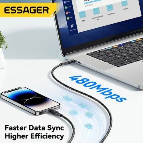 Câble USB-C vers Lightning 29W PD – Charge Rapide pour iPhone et iPad avec Transfert de Données 480 Mbps