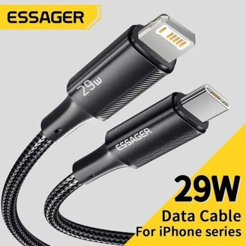 Câble USB-C vers Lightning 29W PD – Charge Rapide pour iPhone et iPad avec Transfert de Données 480 Mbps