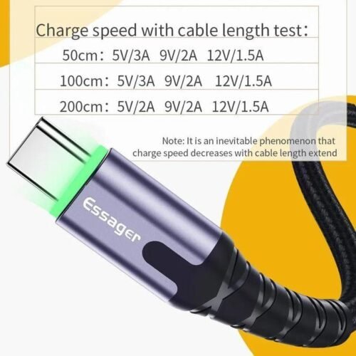 Câble USB vers USB Type-C 3A – Charge Rapide QC 3.0 et Synchronisation 480 Mbps