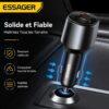 Adaptateur Allume-Cigare 120W avec USB-A 30W, USB-C 35W et Prise d’Extension 85W pour Voiture