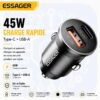 Chargeur Voiture Rapide 45W USB-C PD 3.0 + USB-A QC – Double Port 12V/24V avec Protection Intelligente